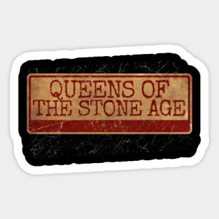 Aliska, text red gold retro Queens of the Stone Age red Sticker